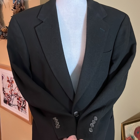 Vtg 60s/70s BILL BLASS Size 40S Cashmere Sportcoat Forest Green 2-Button Classic - Picture 3 of 16
